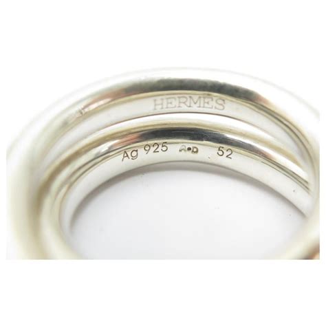 Bague vertige coeur en argent Hermès Argenté taille 6 ¾ US en .